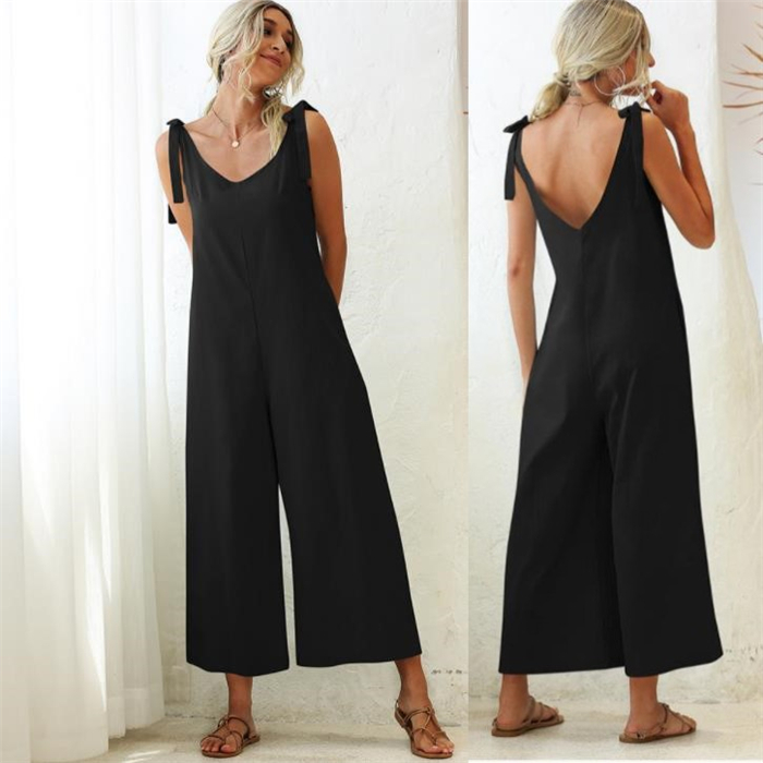 欧美宽松直筒连体背带裤女 loose overall jumpsuit romper women