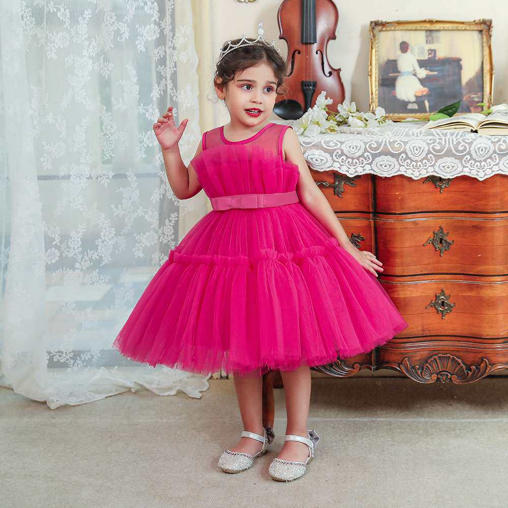 芭比连衣裙儿童礼服公主裙婴幼童网纱蛋糕蓬蓬裙children dress