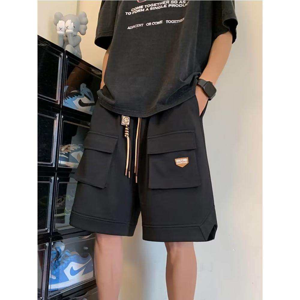 23工装短裤男款夏季潮宽松男生休闲裤卡其色夏天外穿男士五分裤子