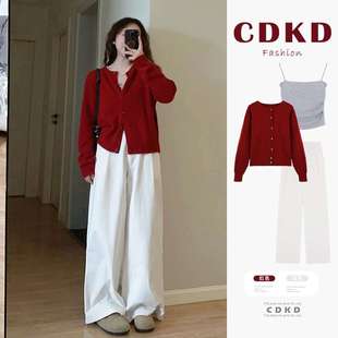 春装搭配一整套微胖女孩2024春季小个子小香风酷飒拽姐套装