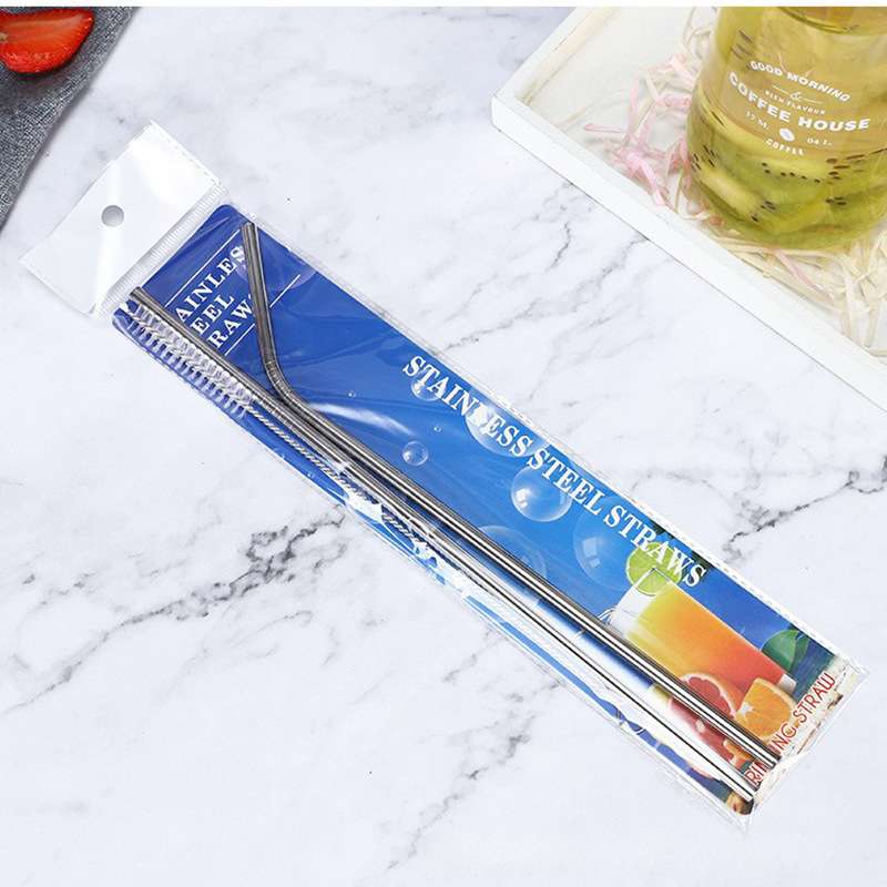 不锈钢吸管xmm长细吸管食品级非一次性套装吸管刷子三件套