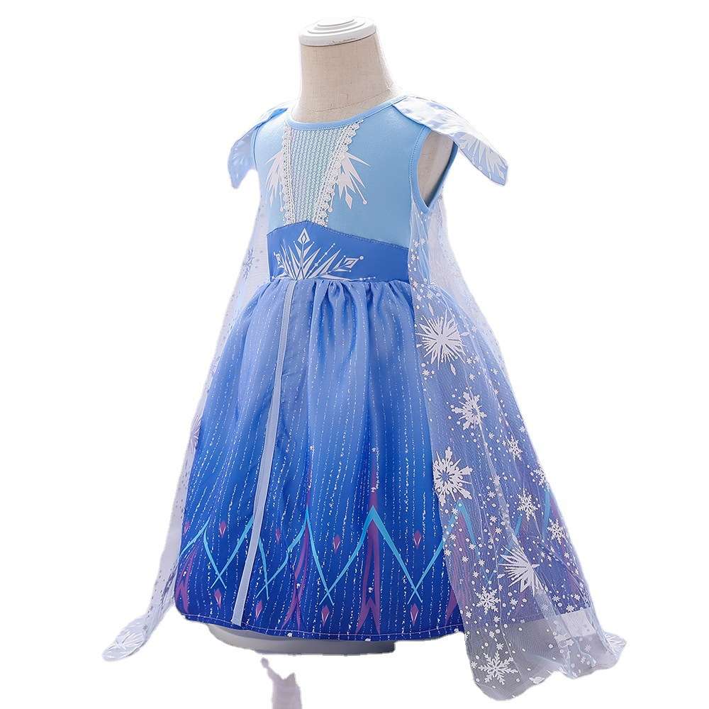 亚马逊冰雪奇缘宝宝周岁礼服雪花亮片公主连衣裙一件