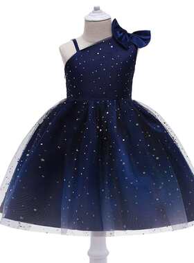 欧美亚马逊儿童礼服裙星空裙子公主裙baby dress演出服一件