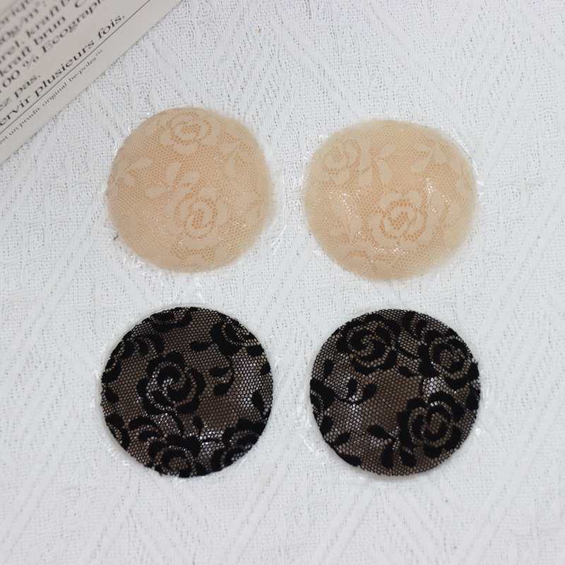 蕾丝硅胶小乳贴胸贴防凸点乳头贴防走光贴圆形隐形花型婚纱专用