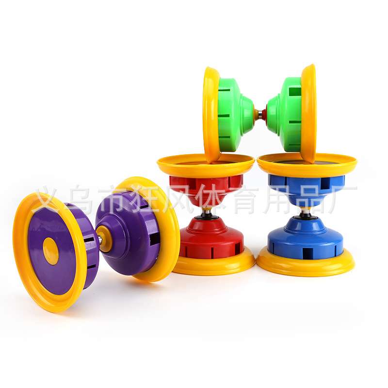 双头带响皮碗空竹新手初学锻炼三轴承双头空竹少儿耐摔空竹送杆线