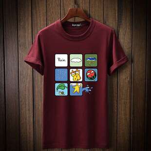 男士 圆领棉质短袖 t恤 新款 夏日风情 男式 韩版 大码 夏男装 T恤男