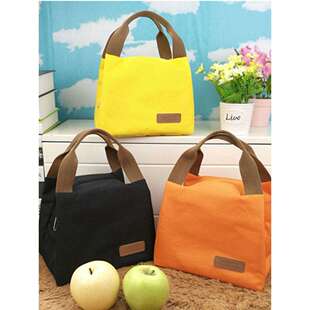 韩版纯色牛津布加厚铝箔保暖保鲜手提带饭饭盒袋学生用午餐便当包