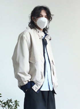 弎狸 TIP  日系复古立领宽松夹克男纯色防风撞色简约宽松薄外套女