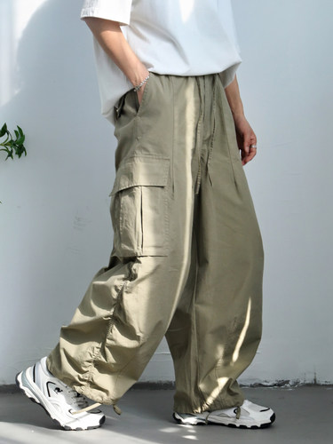 弎狸 TIP 日系大口袋复古工装裤男女宽松直筒cityboy束脚休闲裤潮