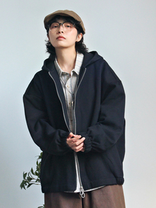 Buttercup 日系连帽开衫卫衣外套男女机能黑色宽松简约休闲夹克潮