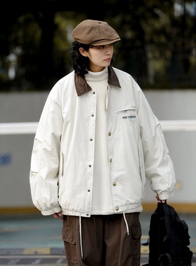 弎狸 TIP 冬季美式复古翻领保暖90白鸭绒羽绒服男女轻薄工装外套