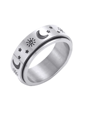 星月钛钢戒指潮男士女洗手不用摘