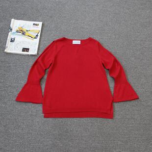 奢女装 羊毛+羊绒混织露肩喇叭袖针织衫we shi today J