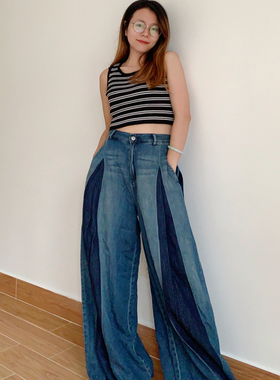 脖子以下都是腿   某赛 女装阔腿牛仔裤  F42 we shi today