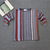 齐下副线 撤柜 乐福佬仁 女装 复古条纹针织衫 shitoday