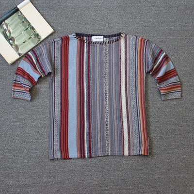 乐福佬仁 齐下副线 撤柜 女装 复古条纹针织衫 43 we shitoday