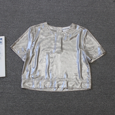 瑞哥泵 搞端成衣 女装 亮面圆领短袖T恤we shi today 85