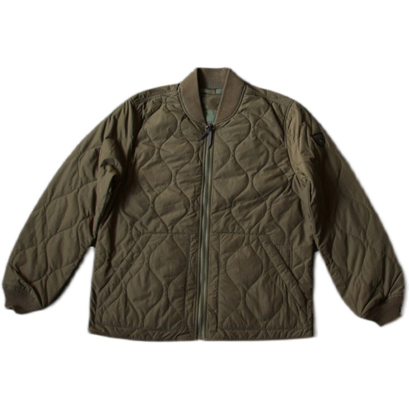 绗缝间夹薄棉飞行员休闲外套夹克