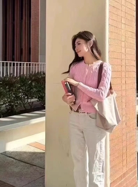 乐福佬仁女装 美式扭花圆领针织开衫外套we shi today 16