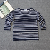 齐下副线 撤柜 乐福佬仁 女装 条纹圆领针织衫 shitoday