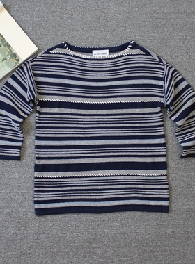 乐福佬仁 齐下副线 撤柜 女装 条纹圆领针织衫 43 we shitoday