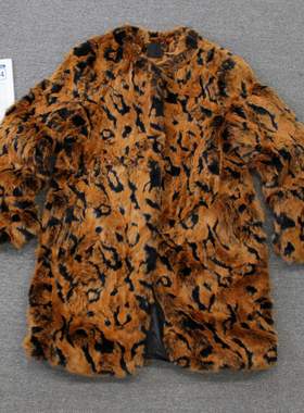 德国轻奢女装 豹纹人造毛皮草大衣外套we shi today