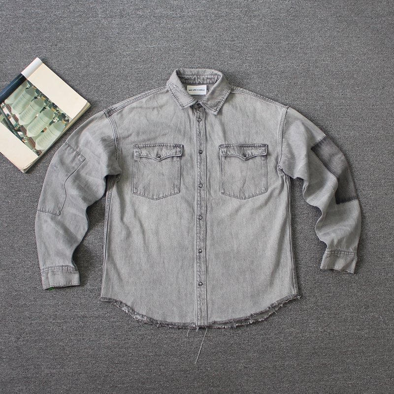 洋投 AS 男装 复古做旧 磨破毛边衬衫外套 we shi today