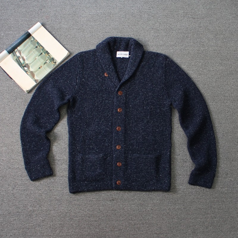 小奢  复古青果领  男装 针织毛衣外套 we shi today