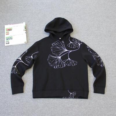 义大力鼎奢啊嘛泥男女同款银杏叶太空棉连帽卫衣we shi today D9