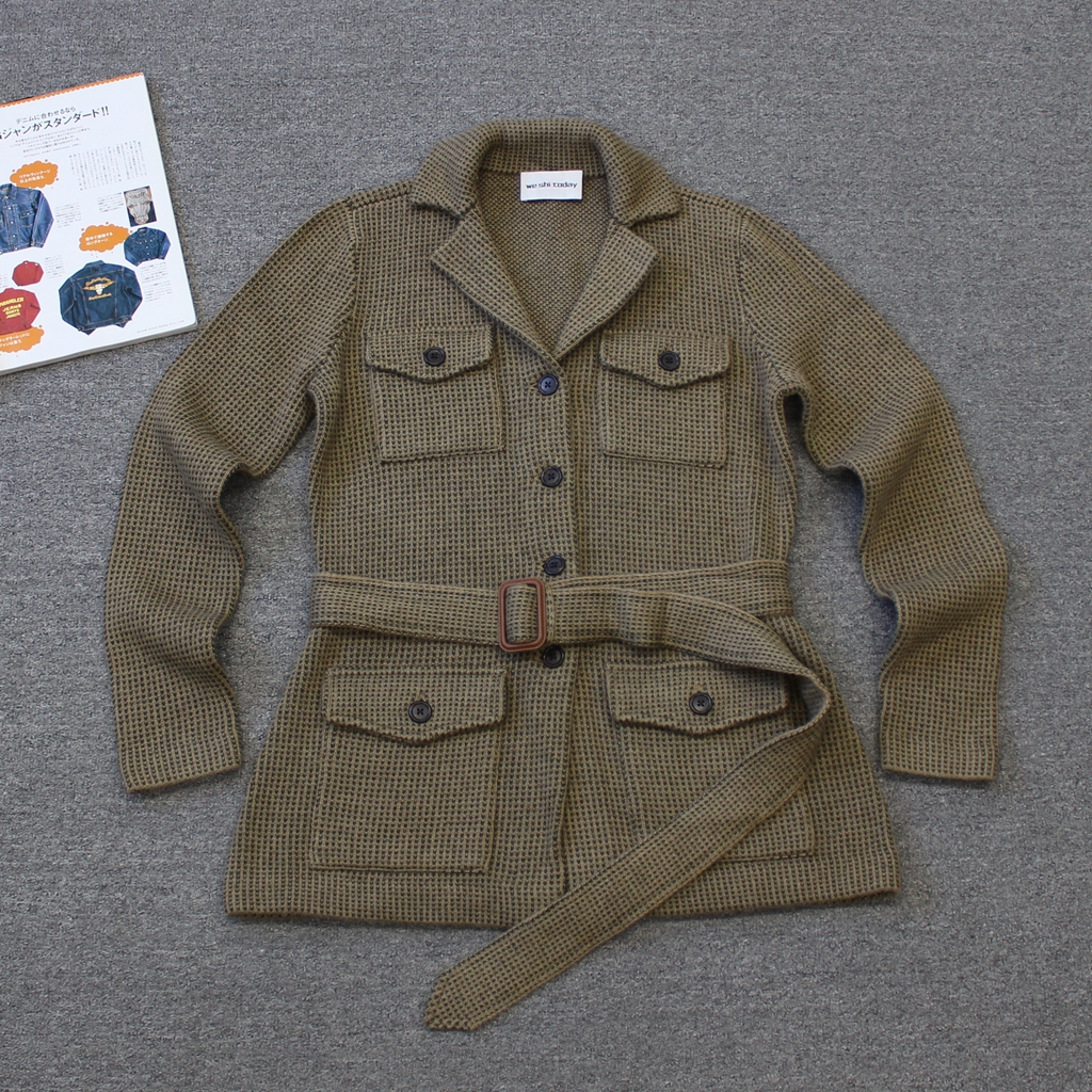 乐福佬仁女装 多口袋西装领针织外套 配腰带we shi today 36