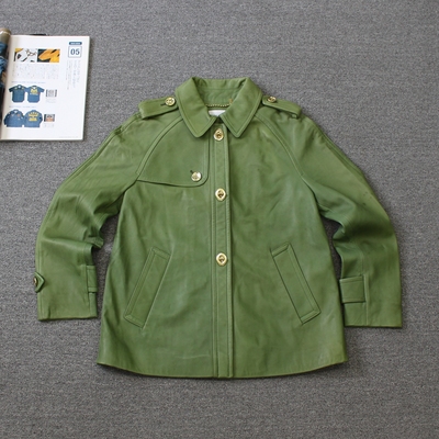 口吃女装 翻领 羊皮革真皮皮衣外套 瑕疵we shi today