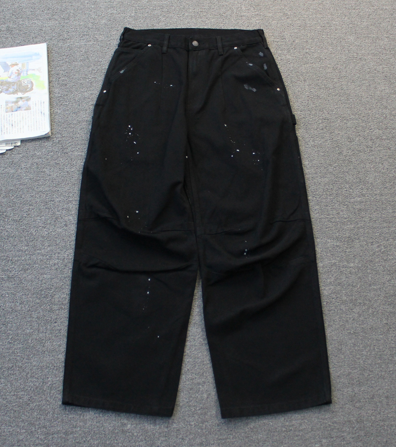 啊13男女同款 日本面料厚款油漆点帆布工装休闲裤we shi today 11