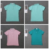 today 乐福佬仁女装 F43 瑕疵we shi 翻领纽扣短袖 T恤