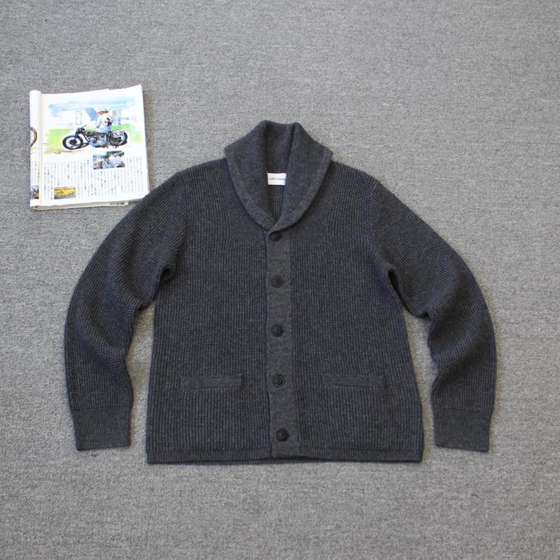 乐福佬仁双啊男装 100%山羊绒 青果领针织外套we shi today D20