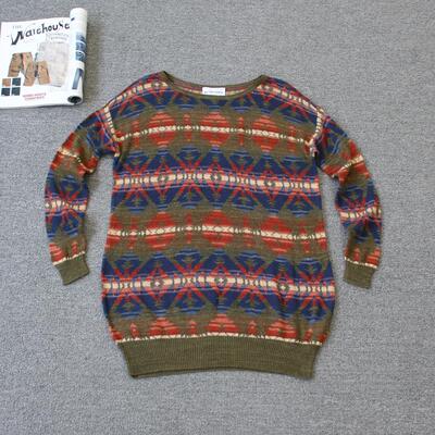 绝迹江湖之弟&S女装 纳瓦霍风棉麻图腾薄款针织衫we shi today