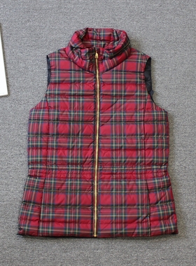 乐福佬仁女装 轻薄款 立领格子羽绒马甲外套we shi today F14