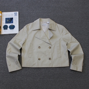 shi 北美小奢女装 瑕疵we 翻领双排扣夹克外套 today 短款