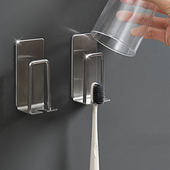 304不锈钢牙刷架 免打孔壁挂式 情侣三口之家牙具家用浴室置物架