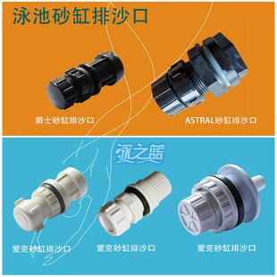 AQUA爱克沙缸配件沙缸排沙口爵士排沙阀过滤器配件排砂接口亚士图