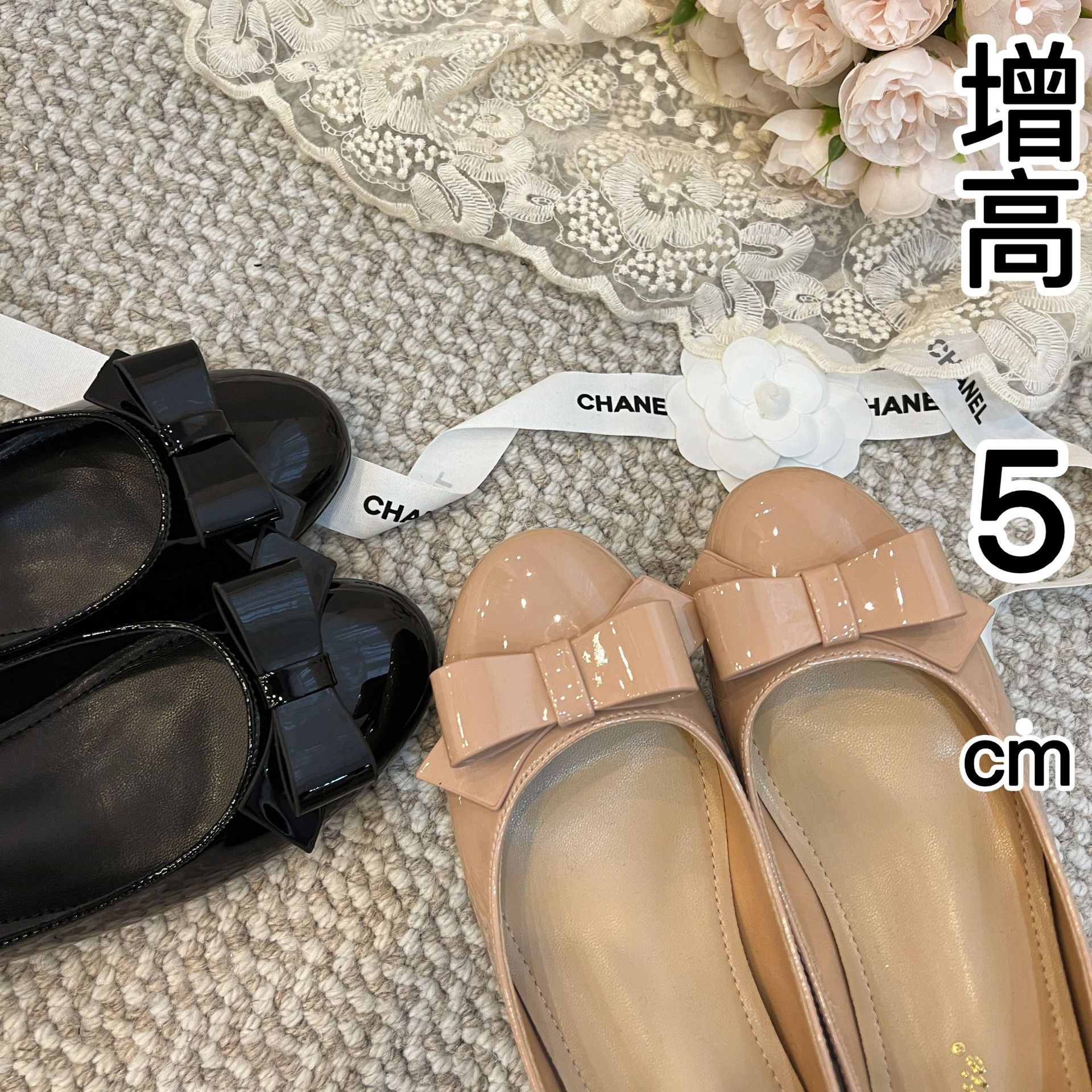 内增高平底跟蝴蝶结圆头浅口单鞋女新款仙女风漆皮软底鞋不累脚