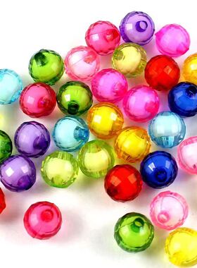 8/10/12mm地球珠中珠96面冬青果材料散珠子编织珠子混搭