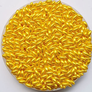 金黄色麦穗珠子稻穗花 12mm散珠手工串珠米形珠辅料 米粒珠子6