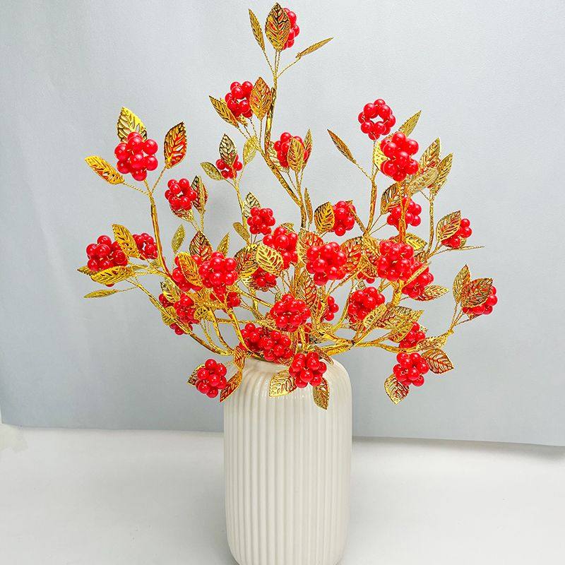 diy手工串珠富贵果材料包金叶幸福花客厅装饰 手工喜庆装饰花摆件