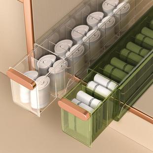 透明内衣收纳盒袜子整理壁挂抽屉式分格衣柜侧面分隔放