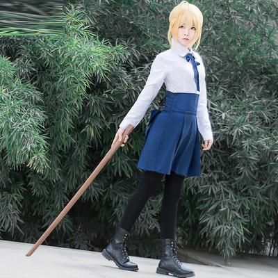 Saber吾王常COS日常服fate命运之夜cosplay女装制服校服全套