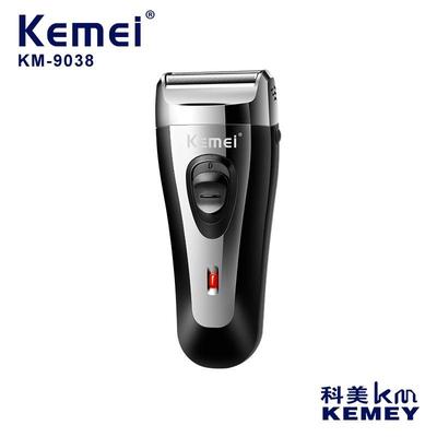 kemei/往复式双刀头剃须刀KM-9038贴面调校干湿两用USB刮胡刀