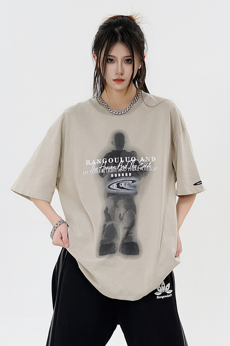 （数据款）美式设计感潮牌人物印花宽松短袖T恤1015-T332-P49,男装T恤,四季星座1015