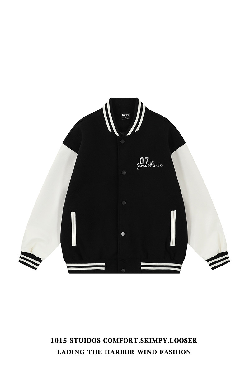 （直播品质）美式复古棒球服设计感潮牌夹克外套1015-JK126-P135,男装夹克,四季星座1015