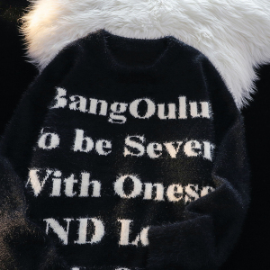 （数据款）美式复古字母提花毛衣男冬季宽松情侣针织衫 M190-P78,男装针织衫/毛衣,四季星座1015