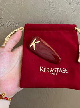 卡诗红色发夹韩系可爱扎头发女头饰绒布抽绳袋